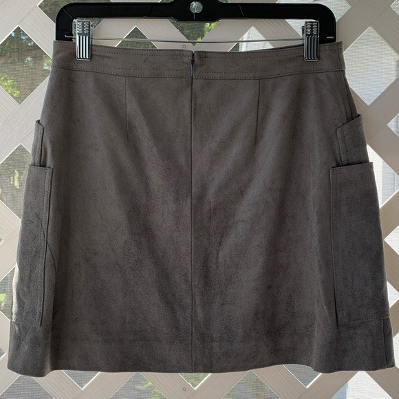 BCBGMaxAzria Faux Suede Utility Mini Skirt - Picture 4 of 11